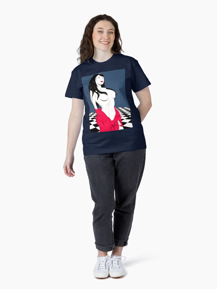 Thumbnail 4 of 7, Classic T-Shirt, "Girl On The Checkerboard" vector art designed and sold by djspacegr.