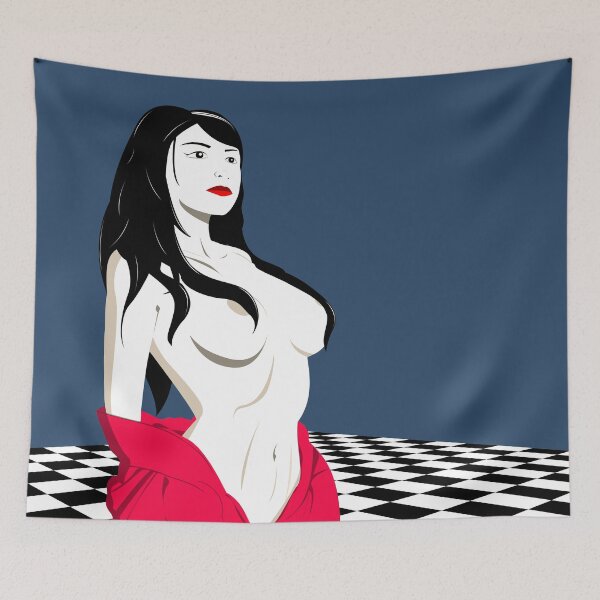 Item preview, "Girl On The Checkerboard" vector art designed and sold by Retroperks.