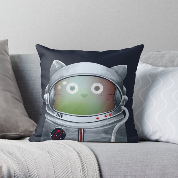 Cat Astronaut Throw Pillow