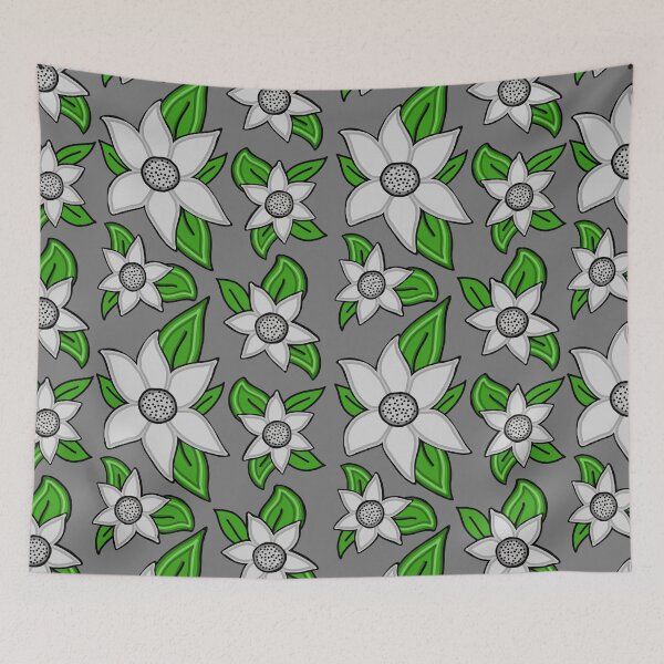 Item preview, Grey, Black and White Flower Floral Pattern designed and sold by Harriet Linton.