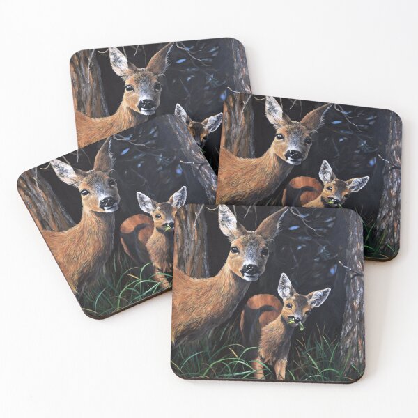 Item preview, Near the forest - Mother and Baby roe deer designed and sold by ElisaZanoliArt.