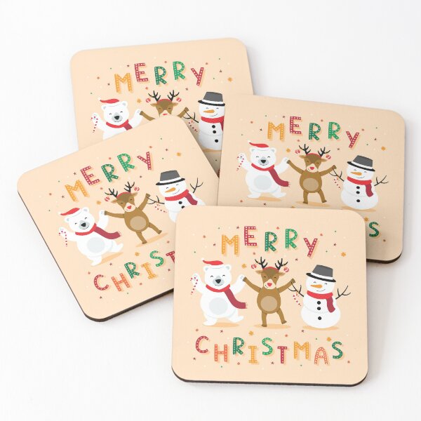 Item preview, Merry Christmas Everyone- Dancing Rudolph and Frosty designed and sold by HeraAndKosmos.