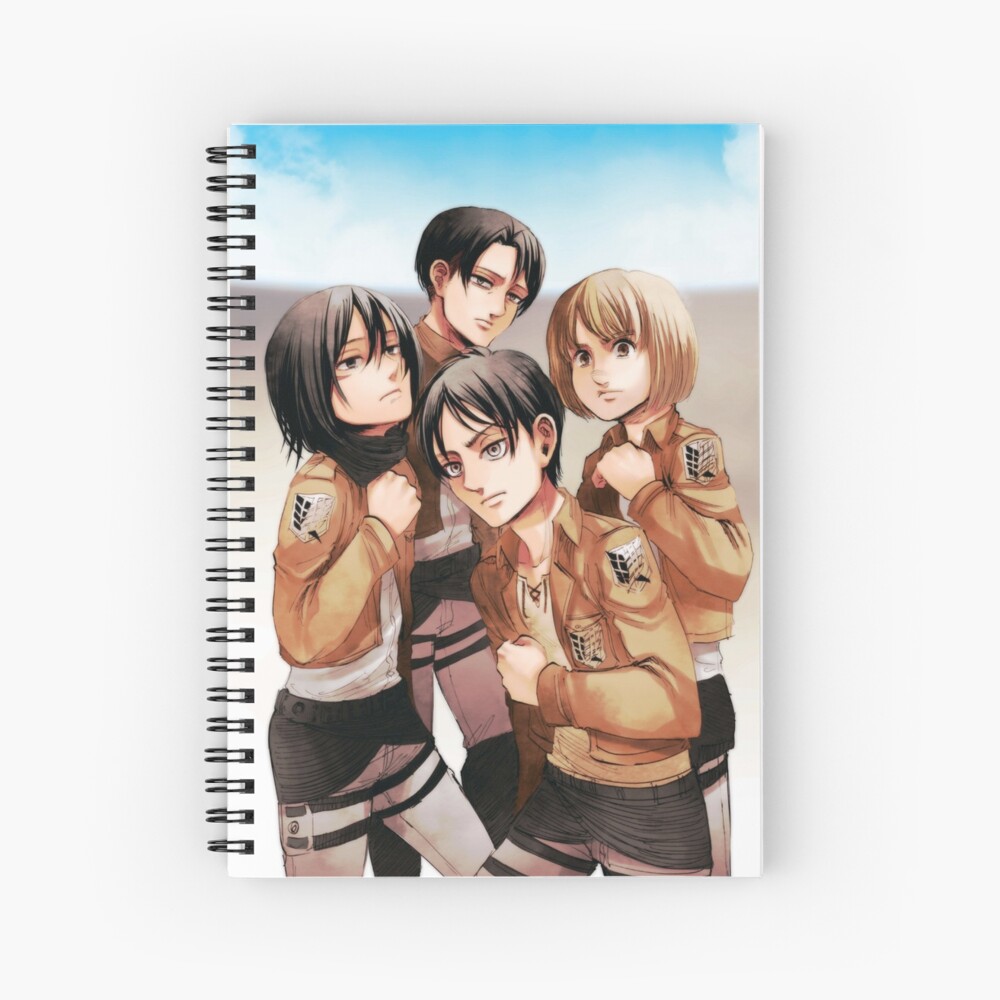 Armin Mikasa Levi and Eren art" Spiral Notebook for Sale by Kruger8 Redbubble