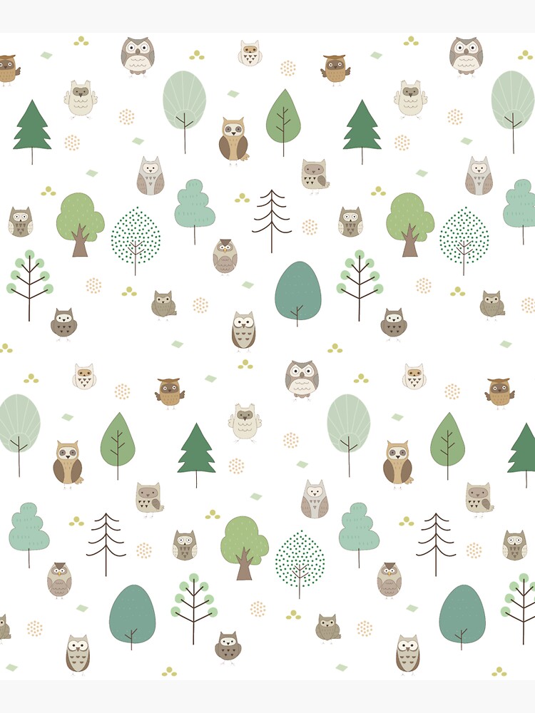 Thumbnail 5 of 5, Tote Bag, Owl and tree pattern designed and sold by hichako.
