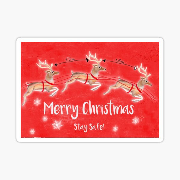 Marry Christmas reindeers (red) Sticker