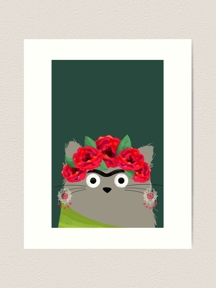 Alternate view of Cat Frida Art Print