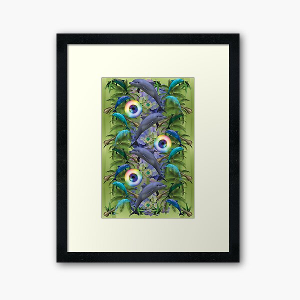 tropical dolphin delight Framed Art Print
