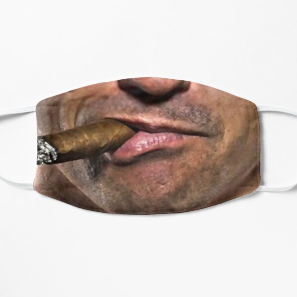 businessman cigar smoking face Flat Mask