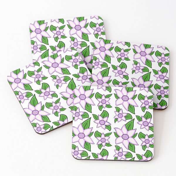 Item preview, White and Purple Flower Floral Pattern designed and sold by Harriet Linton.