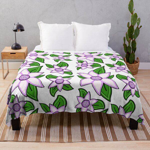 Item preview, White and Purple Flower Floral Pattern designed and sold by Harriet Linton.