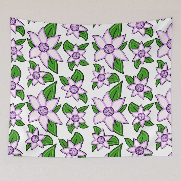 Item preview, White and Purple Flower Floral Pattern designed and sold by Harriet Linton.