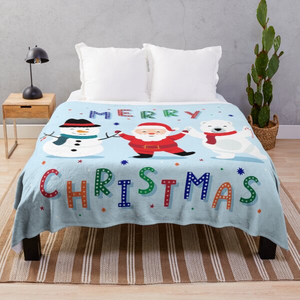 Item preview, Merry Christmas Everyone - Dancing Santa and Frosty designed and sold by HeraAndKosmos.