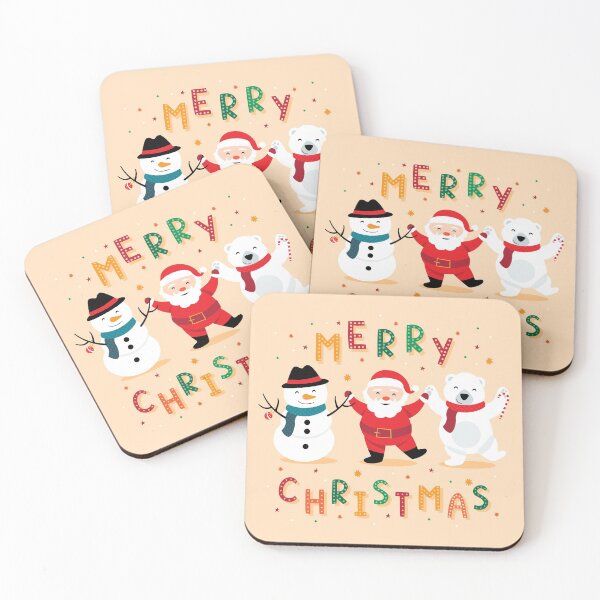 Item preview, Merry Christmas Everyone- Dancing Santa and Frosty designed and sold by HeraAndKosmos.
