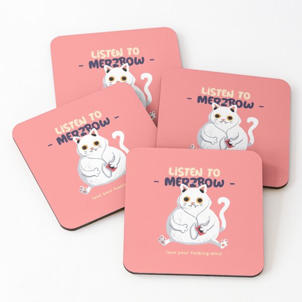 Item preview, Merzbow noise rock cat pink blue designed and sold by LAST WEEK'S STOLEN AESTHETICS.