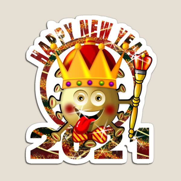 Aperçu de l'œuvre bonne année virus 2021 rey los simonsitos créée et vendue par simonsitos.