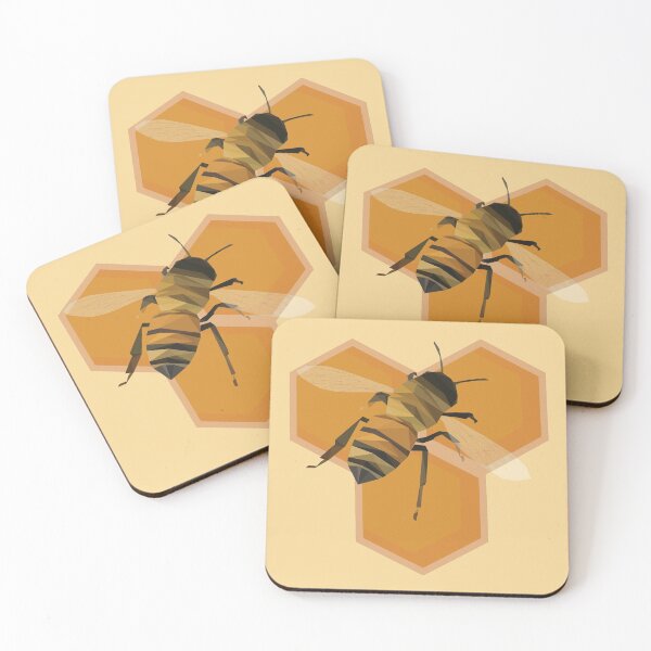 Item preview, Low poly honeybee on honeycomb designed and sold by ErinFCampbell.