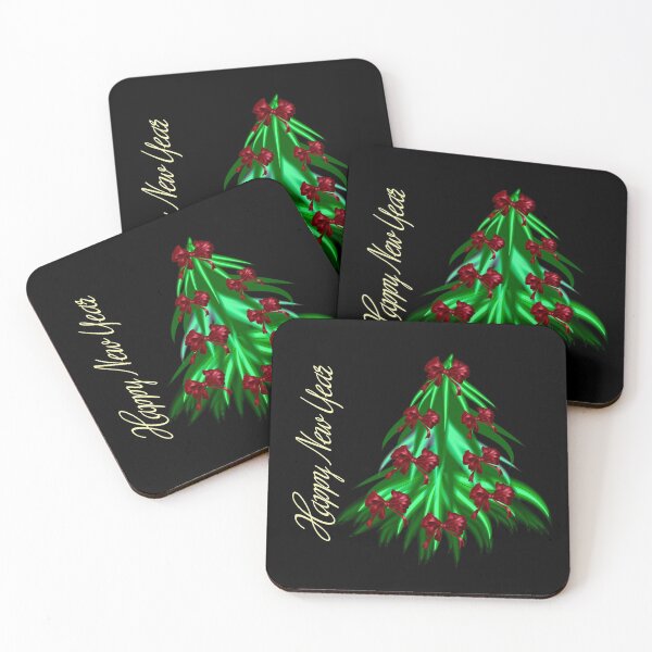 Item preview, Happy new year with a Christmas tree with red bows on it. designed and sold by Galina Kostyaeva.