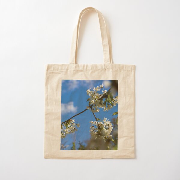 White Blossom in the Spring Cotton Tote Bag