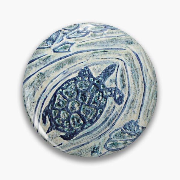 Item preview, Turtle Bas Relief Blue designed and sold by Anne Huth.