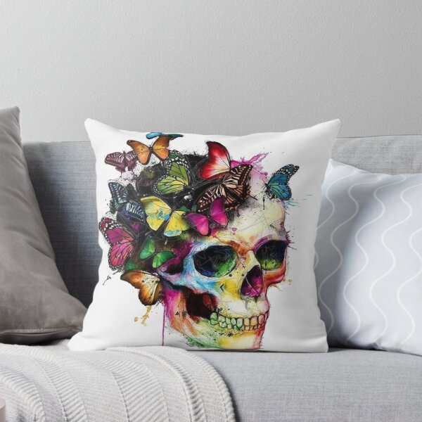 Item preview, Colourful Skull with Butterflies designed and sold by slc2213.