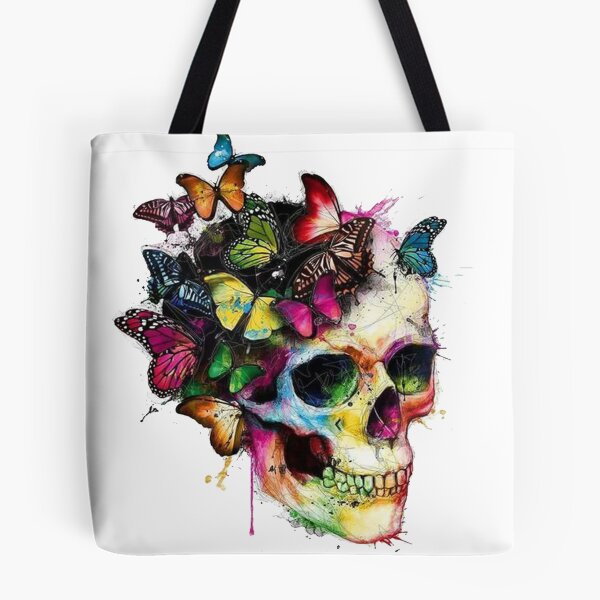 Item preview, Colourful Skull with Butterflies designed and sold by slc2213.