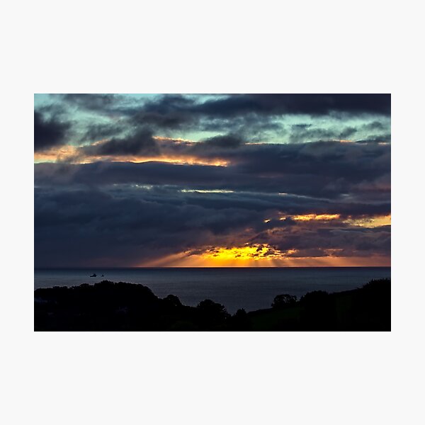Teignmouth Sunrise and Cloud Reflections Photographic Print