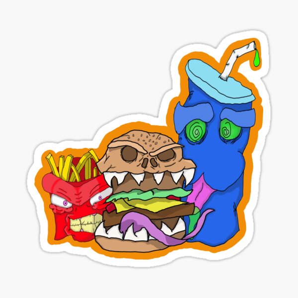 Unhappy Meal Box Sticker for Sale by Melaniestickers