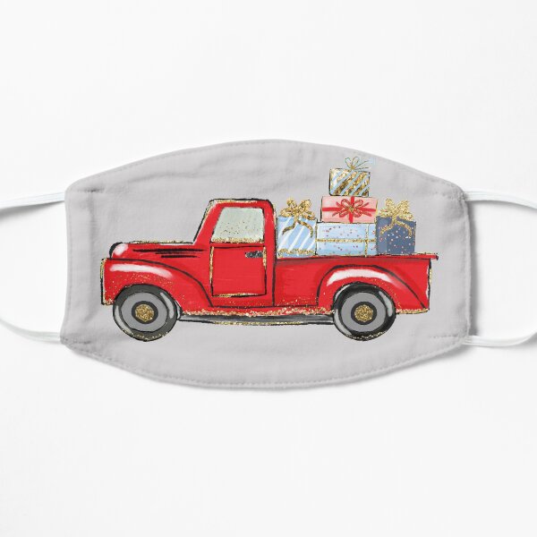 christmas red truck with awards,merry christmas Flat Mask