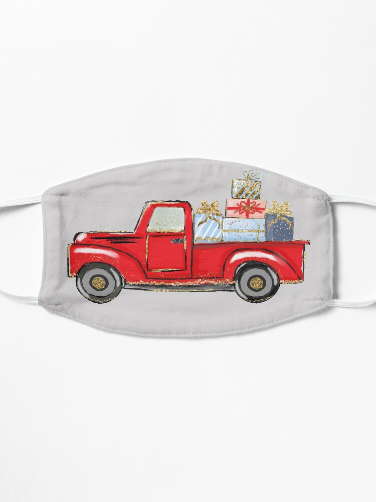 Alternate view of christmas red truck with awards,merry christmas Mask