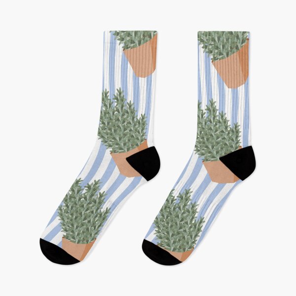 Item preview, Rosemary pots with blue stripe background designed and sold by Jessmie.