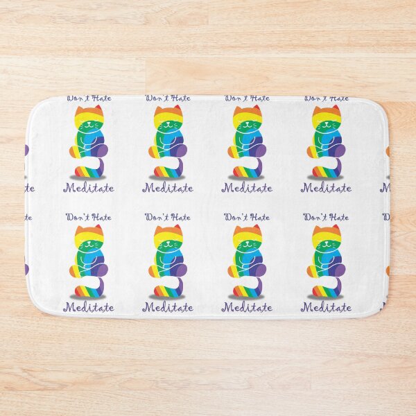 Item preview, Don't Hate Meditate - Rainbow Cat meditation designed and sold by smailjr.