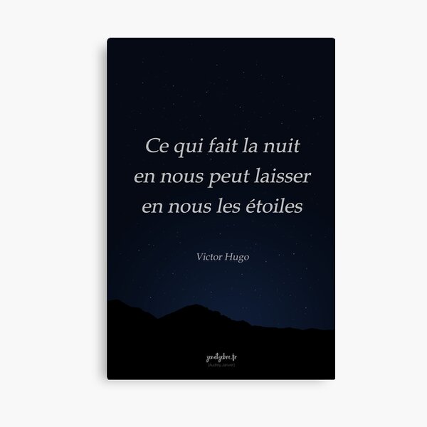 Citation de Victor Hugo Impression sur toile