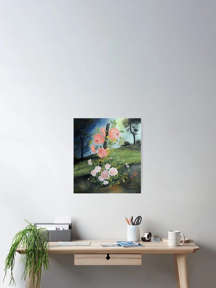 Thumbnail 2 of 3, Poster, PINK ROSES designed and sold by Sandra Aguirre.