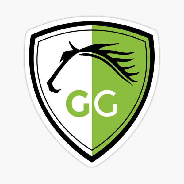 GG Equine - Green on White Sticker