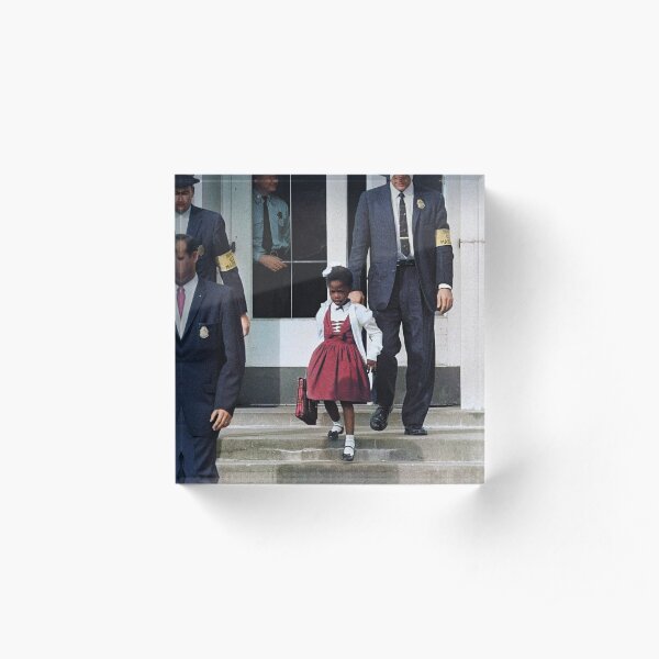 Ruby Bridges, escorted by U.S. Marshals to attend an all-white school, 1960 Acrylic Block