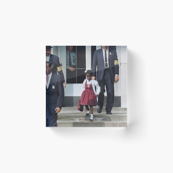 Ruby Bridges, escorted by U.S. Marshals to attend an all-white school, 1960 Acrylic Block