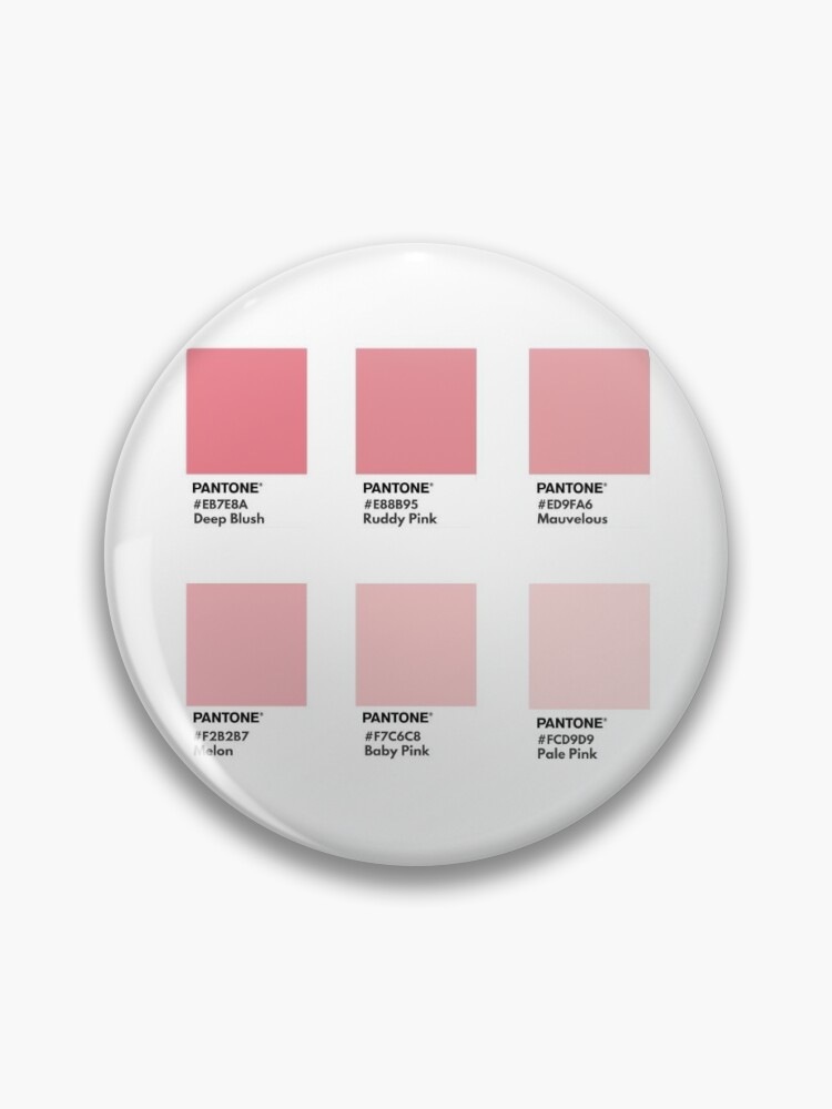 Pastel pink pantone color swatch Pin for Sale by softlycarol