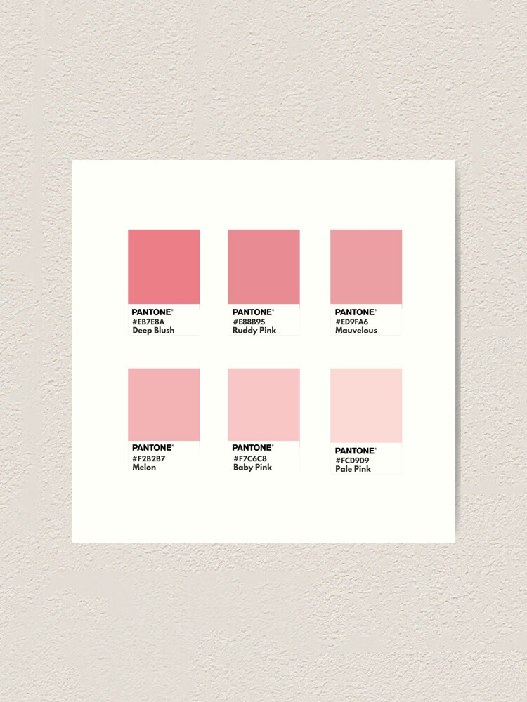 Pastel pink pantone color swatch Art Print for Sale by softlycarol