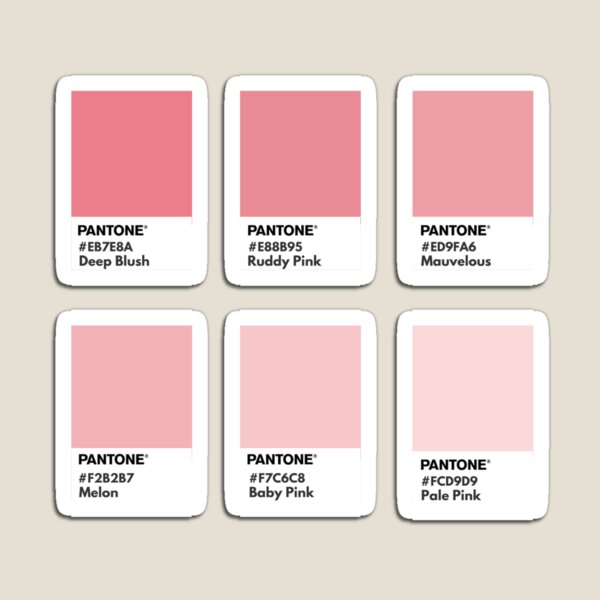 Imán «Muestra de color pantone rosa pastel» de softlycarol | Redbubble