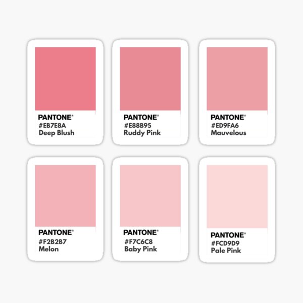 Pegatina «Muestra de color pantone rosa pastel» de softlycarol | Redbubble