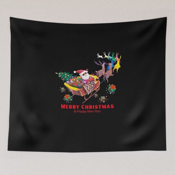 Item preview, Merry Christmas and a Happy New Year! With a Beautiful Santa flying around with the deer designed and sold by Zwembad Vergelijker.