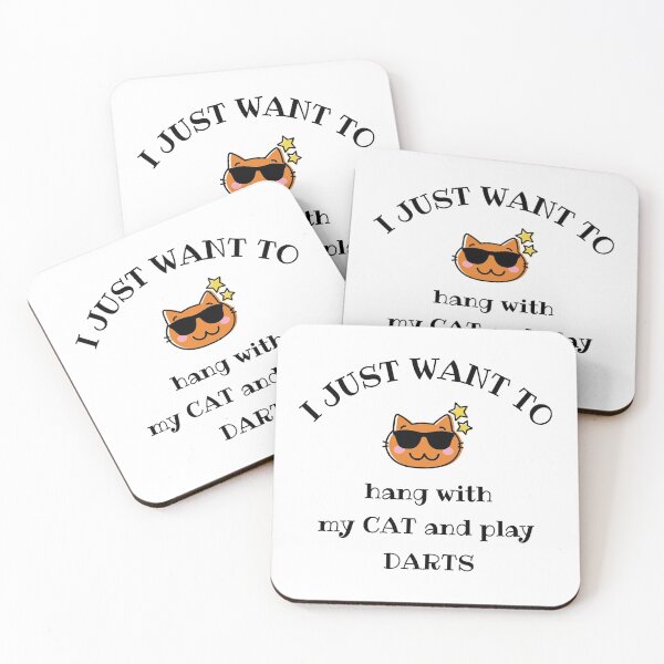 Item preview, I just want to hang with my cat and play darts designed and sold by TheGreenGoat.