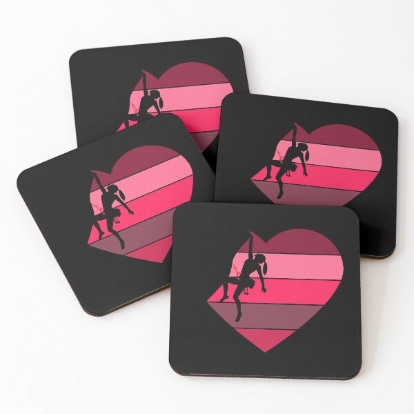 Item preview, I Love Rock Climbing - Woman Rock Climber - Pink Heart designed and sold by HeatherPore.