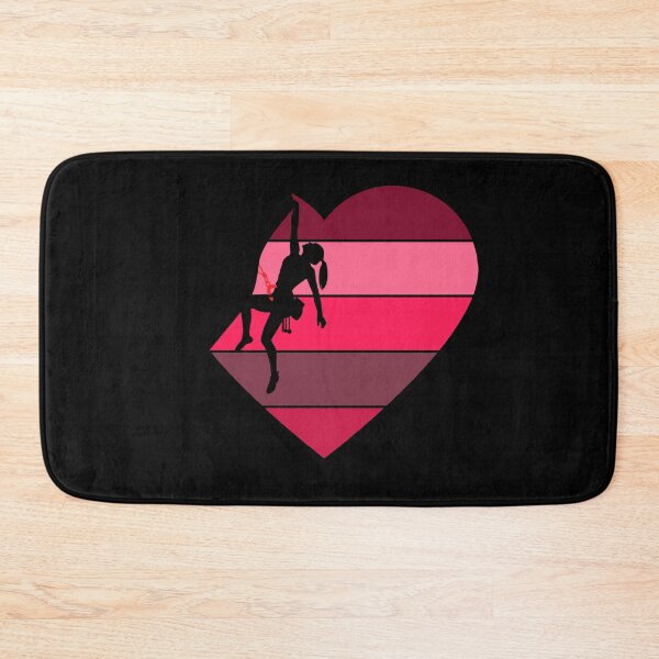 Item preview, I Love Rock Climbing - Woman Rock Climber - Pink Heart designed and sold by HeatherPore.