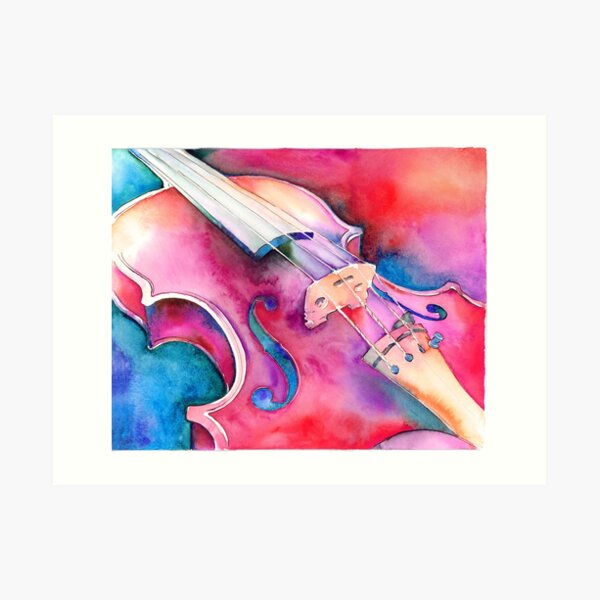 Colorful Violin Watercolor Art Print
