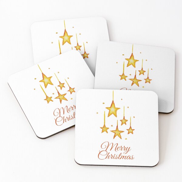 Item preview, Merry Christmas Yellow Shooting Stars designed and sold by BohoMoon.