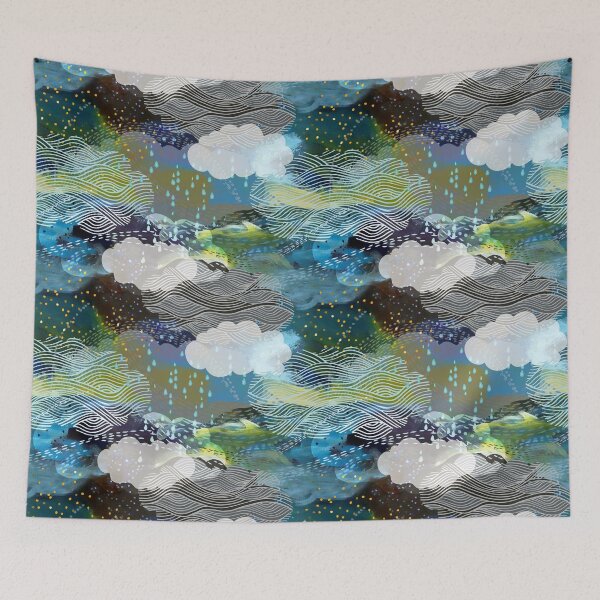 Item preview, The Sea and the Sky abstract rain clouds ocean designed and sold by Cecilia Mok.