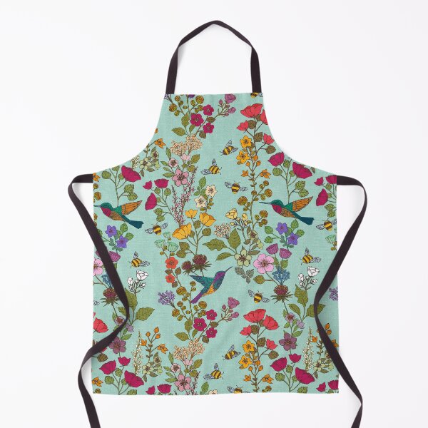 Item preview, Hummingbirds and Bees Sky Blue Floral Garden designed and sold by Cecilia Mok.