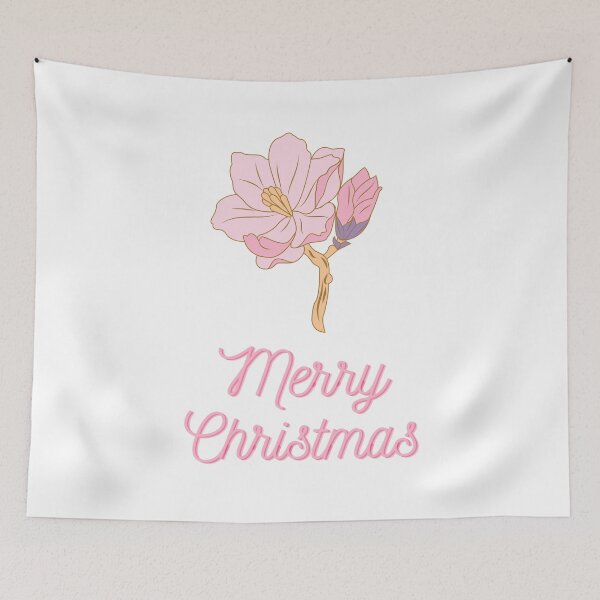 Item preview, Pink Fower Merry Christmas  designed and sold by BohoMoon.