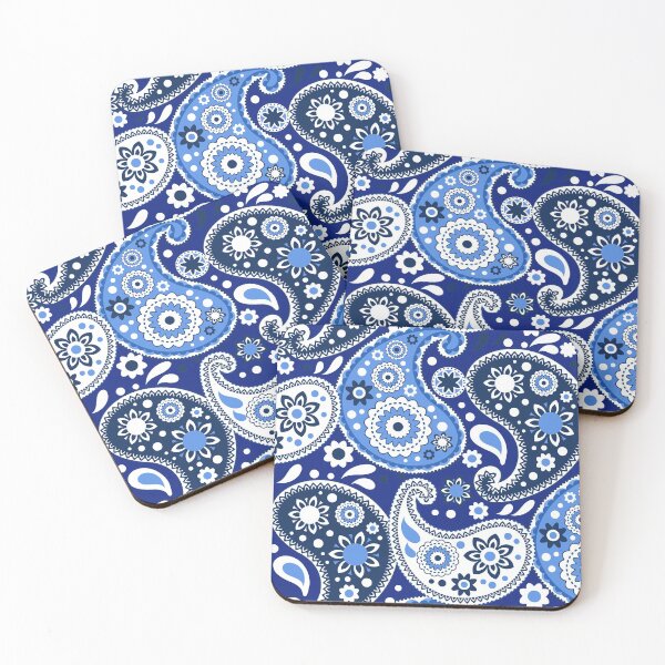 Item preview, Blue and White Paisley Print designed and sold by AntiqueImages.